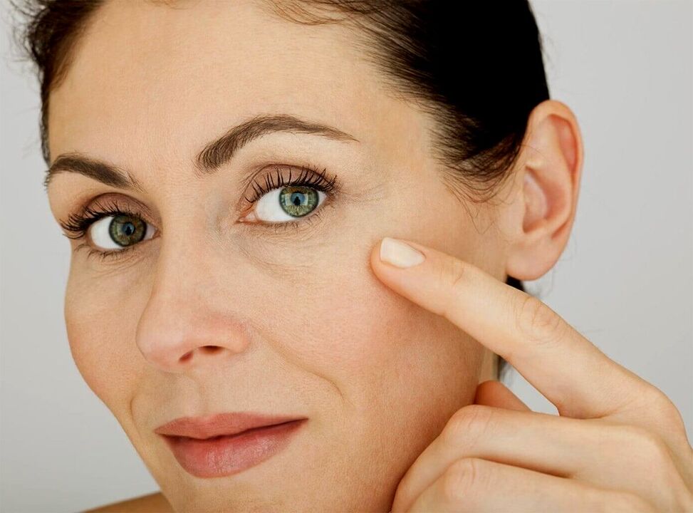 Aging of the skin under the eyes